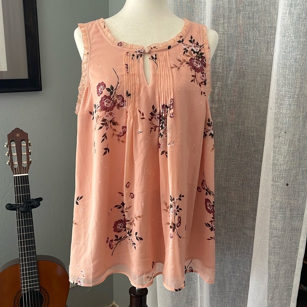 Torrid size 1 peach colored double layered blouse.